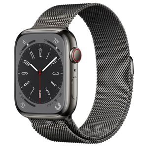 Apple Watch Series 8 GPS + Cellular 45mm Graphite Stainless Steel Case with Graphite Milanese Loop