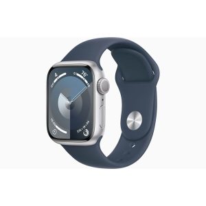 Apple Watch Series 9 GPS 41mm - Silver Aluminium Case with Storm Blue Sport Band - M/L