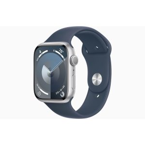 Apple Watch Series 9 GPS 45mm - Silver Aluminium Case with Storm Blue Sport Band - M/L