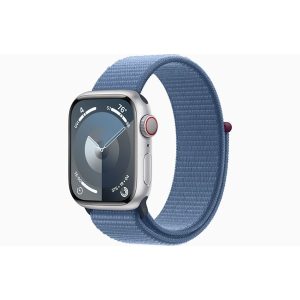 Apple Watch Series 9 GPS + Cellular 41mm - Silver Aluminium Case with Winter Blue Sport Loop