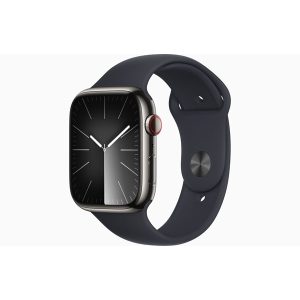 Apple Watch Series 9 GPS + Cellular 45mm - Graphite Stainless Steel Case with Midnight Sport Band - M/L