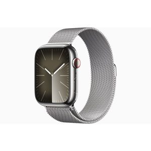 Apple Watch Series 9 GPS + Cellular 45mm - Silver Stainless Steel Case with Silver Milanese Loop