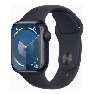 Apple Watch Series 9 (Gps) - 41 Mm - Midnatsaluminium - Smart Ur Med Sportsbånd - Fluoroelastomer - Midnat - Båndstørrelse: M/L - 64 Gb - Wi-Fi, Blue