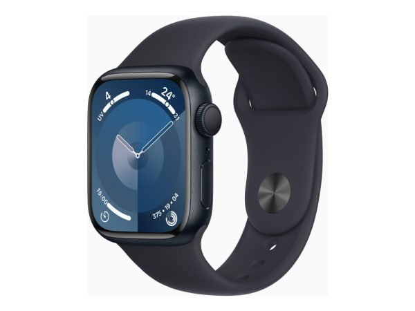 Apple Watch Series 9 (Gps) - 41 Mm - Midnatsaluminium - Smart Ur Med Sportsbånd - Fluoroelastomer - Midnat - Båndstørrelse: M/L - 64 Gb - Wi-Fi, Blue