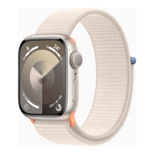 Apple Watch Series 9 (Gps) - 41 Mm - Stjernelys-Aluminium - Smart Ur Med Sportsløkke - Blød Dobbeltlagsnylon - Stjernelys - 64 Gb - Wi-Fi, Bluetooth,