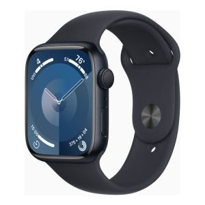 Apple Watch Series 9 (Gps) - 45 Mm - Midnatsaluminium - Smart Ur Med Sportsbånd - Fluoroelastomer - Midnat - Båndstørrelse: M/L - 64 Gb - Wi-Fi, Blue