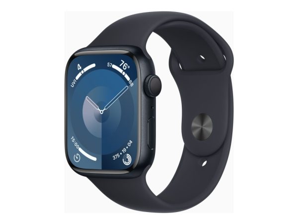 Apple Watch Series 9 (Gps) - 45 Mm - Midnatsaluminium - Smart Ur Med Sportsbånd - Fluoroelastomer - Midnat - Båndstørrelse: S/M - 64 Gb - Wi-Fi, Blue