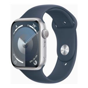 Apple Watch Series 9 (Gps) - 45 Mm - Sølvaluminium - Smart Ur Med Sportsbånd - Fluoroelastomer - Stormblå - Båndstørrelse: M/L - 64 Gb - Wi-Fi, Bluet