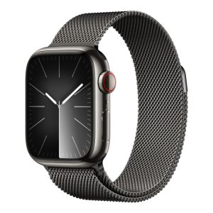 Apple Watch Series 9 (Gps + Cellular) - 41 Mm - Grafit Rustfrit Stål - Smart Ur Med Milanesisk Løkke - Håndledsstørrelse: 130-180 Mm - 64 Gb - Wi-Fi,