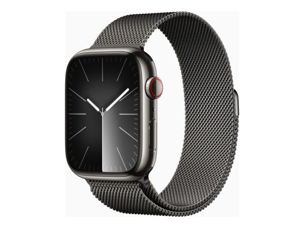 Apple Watch Series 9 (Gps + Cellular) - 45 Mm - Grafit Rustfrit Stål - Smart Ur Med Milanesisk Løkke - 64 Gb - Wi-Fi, Bluetooth, Uwb, Lte - 4G - 51.5