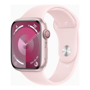 Apple Watch Series 9 (Gps + Cellular) - 45 Mm - Pink Aluminium - Smart Ur Med Sportsbånd - Fluoroelastomer - Lys Pink - Båndstørrelse: M/L - 64 Gb -