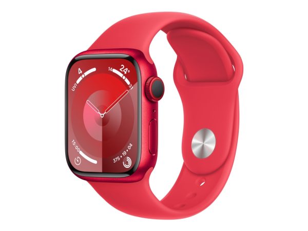 Apple Watch Series 9 (Gps + Cellular) - (Product) Red - 41 Mm - Rød Aluminium - Smart Ur Med Sportsbånd - Fluoroelastomer - Rød - Båndstørrelse: M/L