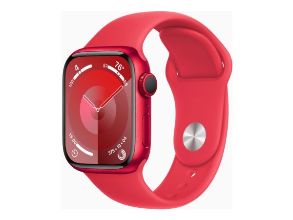 Apple Watch Series 9 (Gps + Cellular) - (Product) Red - 41 Mm - Rød Aluminium - Smart Ur Med Sportsbånd - Fluoroelastomer - Rød - Båndstørrelse: S/M