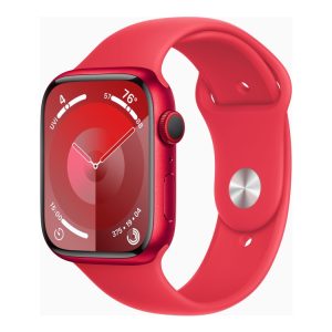 Apple Watch Series 9 (Gps + Cellular) - (Product) Red - 45 Mm - Rød Aluminium - Smart Ur Med Sportsbånd - Fluoroelastomer - Rød - Båndstørrelse: S/M