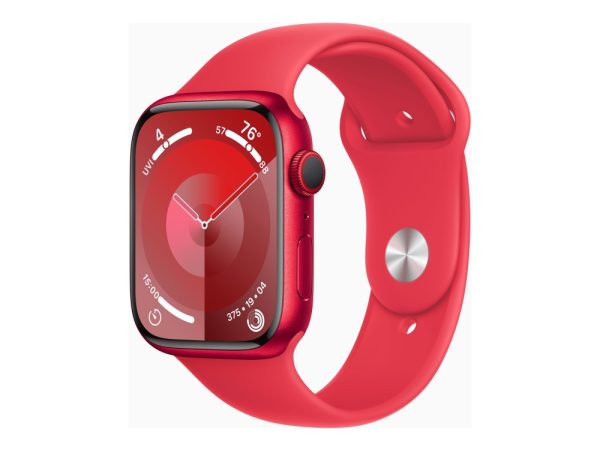 Apple Watch Series 9 (Gps + Cellular) - (Product) Red - 45 Mm - Rød Aluminium - Smart Ur Med Sportsbånd - Fluoroelastomer - Rød - Båndstørrelse: M/L