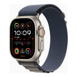 Apple Watch Ultra 2 - 49 Mm - Titanium - Smart Ur Med Alpine Loop - Tekstil - Blå - Båndstørrelse: L - 64 Gb - Lte, Wi-Fi, Bluetooth, Uwb - 4G - 61.4