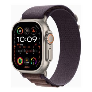 Apple Watch Ultra 2 - 49 Mm - Titanium - Smart Ur Med Alpine Loop - Tekstil - Indigo - Båndstørrelse: L - 64 Gb - Lte, Wi-Fi, Bluetooth, Uwb - 4G - 6