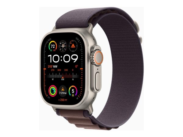 Apple Watch Ultra 2 - 49 Mm - Titanium - Smart Ur Med Alpine Loop - Tekstil - Indigo - Båndstørrelse: L - 64 Gb - Lte, Wi-Fi, Bluetooth, Uwb - 4G - 6