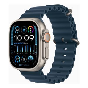 Apple Watch Ultra 2 - 49 Mm - Titanium - Smart Ur Med Ocean-Bånd - Fluoroelastomer - Blå - Håndledsstørrelse: 130-200 Mm - 64 Gb - Lte, Wi-Fi, Blueto