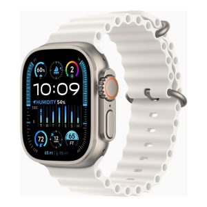 Apple Watch Ultra 2 - 49 Mm - Titanium - Smart Ur Med Ocean-Bånd - Fluoroelastomer - Hvid - Håndledsstørrelse: 130-200 Mm - 64 Gb - Lte, Wi-Fi, Bluet