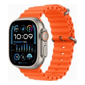 Apple Watch Ultra 2 - 49 Mm - Titanium - Smart Ur Med Ocean-Bånd - Fluoroelastomer - Orange - Håndledsstørrelse: 130-200 Mm - 64 Gb - Lte, Wi-Fi, Blu