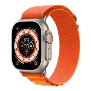 Apple Watch Ultra - 49 Mm - Titanium - Smart Ur Med Alpine Loop - Tekstil - Orange - Båndstørrelse: L - 32 Gb - Wi-Fi, Lte, Uwb, Bluetooth - 4G - 61.