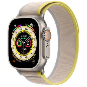 Apple Watch Ultra GPS + Cellular 49mm Titanium Case with Yellow/Beige Trail Loop - S/M