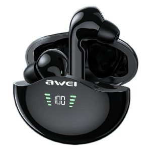 Awei Awei Earphones Bluetooth 5.1 T12p Tws Earphones + Docking Station Black/Black