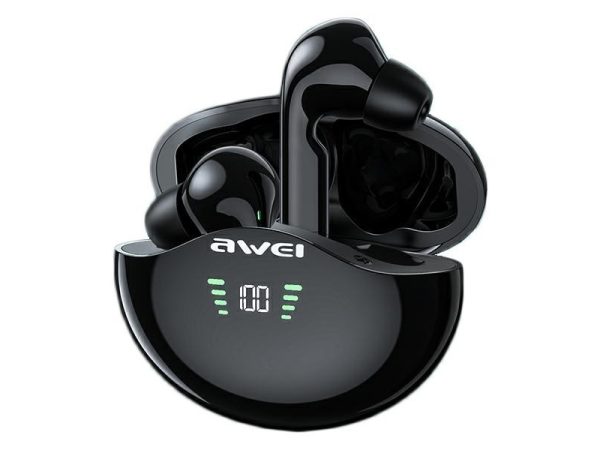 Awei Awei Earphones Bluetooth 5.1 T12p Tws Earphones + Docking Station Black/Black