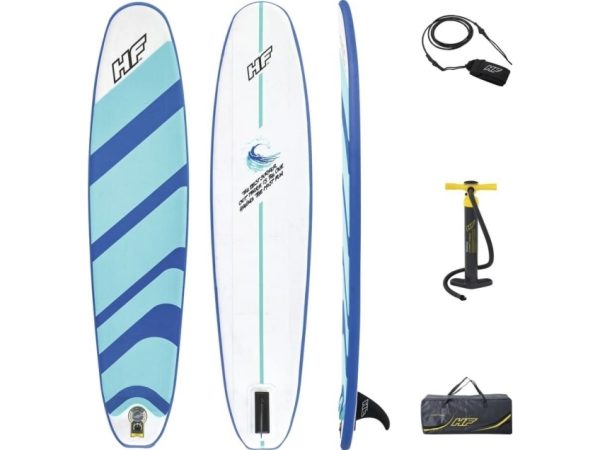 Bestway Surfboard Hydro-Force Compact, Flad, W-Konkav, Blå, Polyvinylchlorid (Pvc), Tritech, 90 Kg