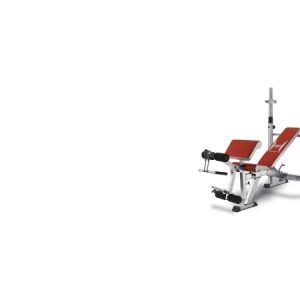 Bh Fitness Optima Press G330, Justerbar Vægttræningsbænk, 100 Kg, Biceps, Kiste, Hamstrings, Flad, Hældning & Nedgang, Stål, Rød