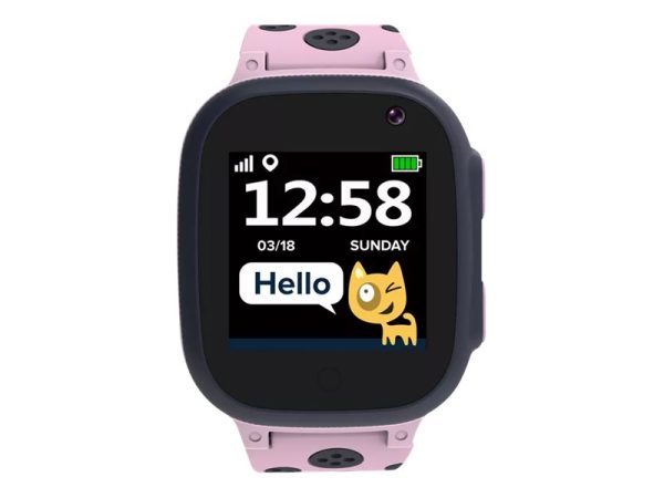 Canyon Kids Sandy Kw-34 - Smart Ur Med Rem - Silikone - Display 1.44" - 32 Mb - Bluetooth - 0.08 Megapixel Kamera - 42 G - Grå/Lyserød