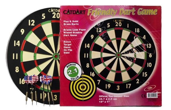 Catdart Friendly Dartskive med 6 pile - Et fint spil - HURTIG LEVERING