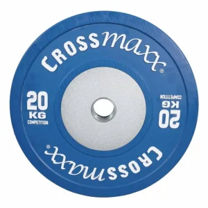 Crossmaxx Competition vægtskive 20 kg - blå. Af vulkaniseret gummi, slidstærk kvalitet. Til vægtløftning, crossfit og funktionel træning