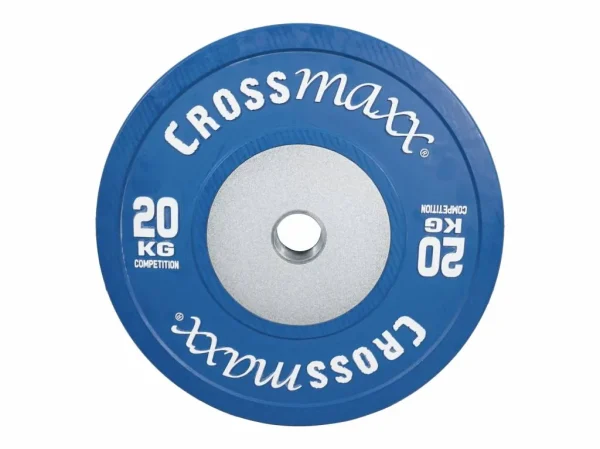 Crossmaxx Competition vægtskive 20 kg - blå. Af vulkaniseret gummi, slidstærk kvalitet. Til vægtløftning, crossfit og funktionel træning