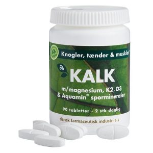 DFI KALK m. magnesium, K2, D3 & spormineraler, 90tab