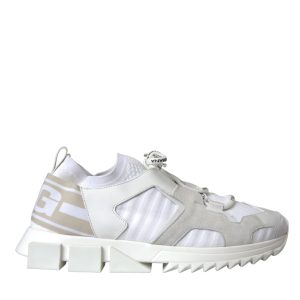 Dolce & Gabbana White Mesh Sorrento Trekking Sneakers Herre Sko