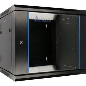 Extralink Azh - Rack Kabinet - Svingetype - Vægmonterbar - Sort - 12U - 19"