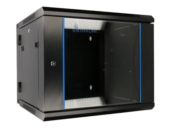 Extralink Azh - Rack Kabinet - Svingetype - Vægmonterbar - Sort - 12U - 19"