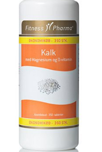 Fitness Pharma Kalk m. magnesium og D3-vitamin, 350 kapsler.