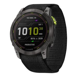 Garmin Enduro 2 - Ja Sportsur Med Rem - Ultrafit Nylonvævning - Sort - Håndledsstørrelse: 110-220 Mm - Display 1.4" - 32 Gb - Bluetooth, Ant+, Wi-Fi