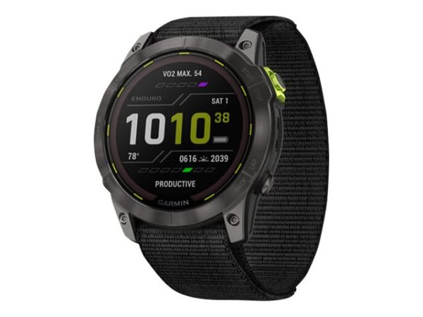 Garmin Enduro 2 - Ja Sportsur Med Rem - Ultrafit Nylonvævning - Sort - Håndledsstørrelse: 110-220 Mm - Display 1.4" - 32 Gb - Bluetooth, Ant+, Wi-Fi