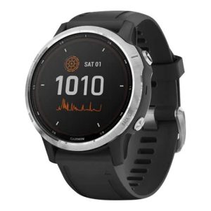 Garmin Fenix 6S Solar - 42 Mm - Sølv - Sportsur Med Bånd - Silikone - Sort - Håndledsstørrelse: 108-182 Mm - Display 1.2" - 64 Mb - Bluetooth, Ant+ -