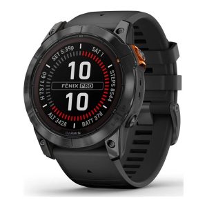 Garmin Fenix 7X Pro - Solar Edition - 51 Mm - Skifergrå - Ja Sportsur Med Bånd - Silikone - Sort - Håndledsstørrelse: 127-210 Mm - Display 1.4" - 32