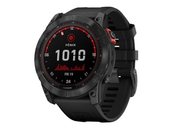 Garmin Fenix 7X Solar - 51 Mm - Skifergrå - Sportsur Med Bånd - Silikone - Sort - Håndledsstørrelse: 127-210 Mm - Display 1.4" - 16 Gb - Bluetooth, W