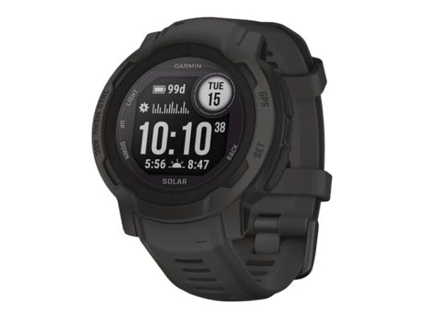 Garmin Instinct 2 Solar - 45 Mm - Grafit - Sportsur Med Bånd - Silikone - Håndledsstørrelse: 135-230 Mm - Monokrom - 32 Mb - Bluetooth, Ant+ - 53 G