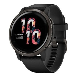 Garmin Venu 2 - 45 Mm - Sort - Sportsur Med Bånd - Silikone - Sort - Håndledsstørrelse: 135-200 Mm - Display 1.3" - Bluetooth, Wi-Fi, Ant+ - 49 G