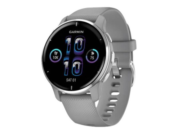 Garmin Venu 2 Plus - 43 Mm - Pulvergrå - Sportsur Med Bånd - Silikone - Pulvergrå - Håndledsstørrelse: 125-190 Mm - Display 1.3" - Bluetooth, Wi-Fi,