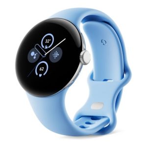 Google Pixel Watch 2 - Poleret Sølvaluminium - Smart Ur Med Aktivt Bånd - Fluoroelastomer - Bås - Båndstørrelse: S/L - 32 Gb - Bluetooth, Wi-Fi, Nfc