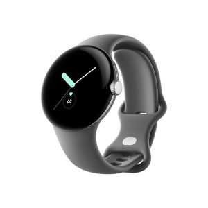 Google Pixel Watch LTE - Polished Silver with Charcoal Band